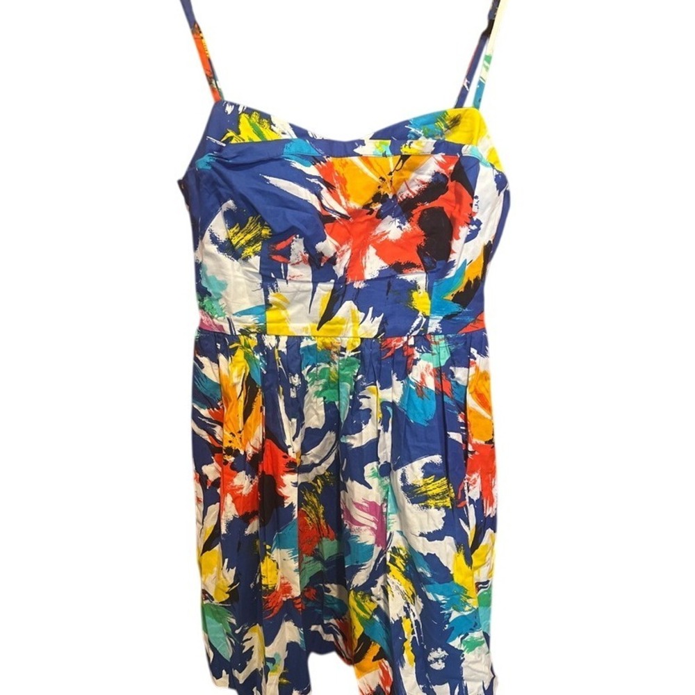 ZARA Sleeveless Dress Abstract Print Colorful Casual Sundress Mini Dress Small